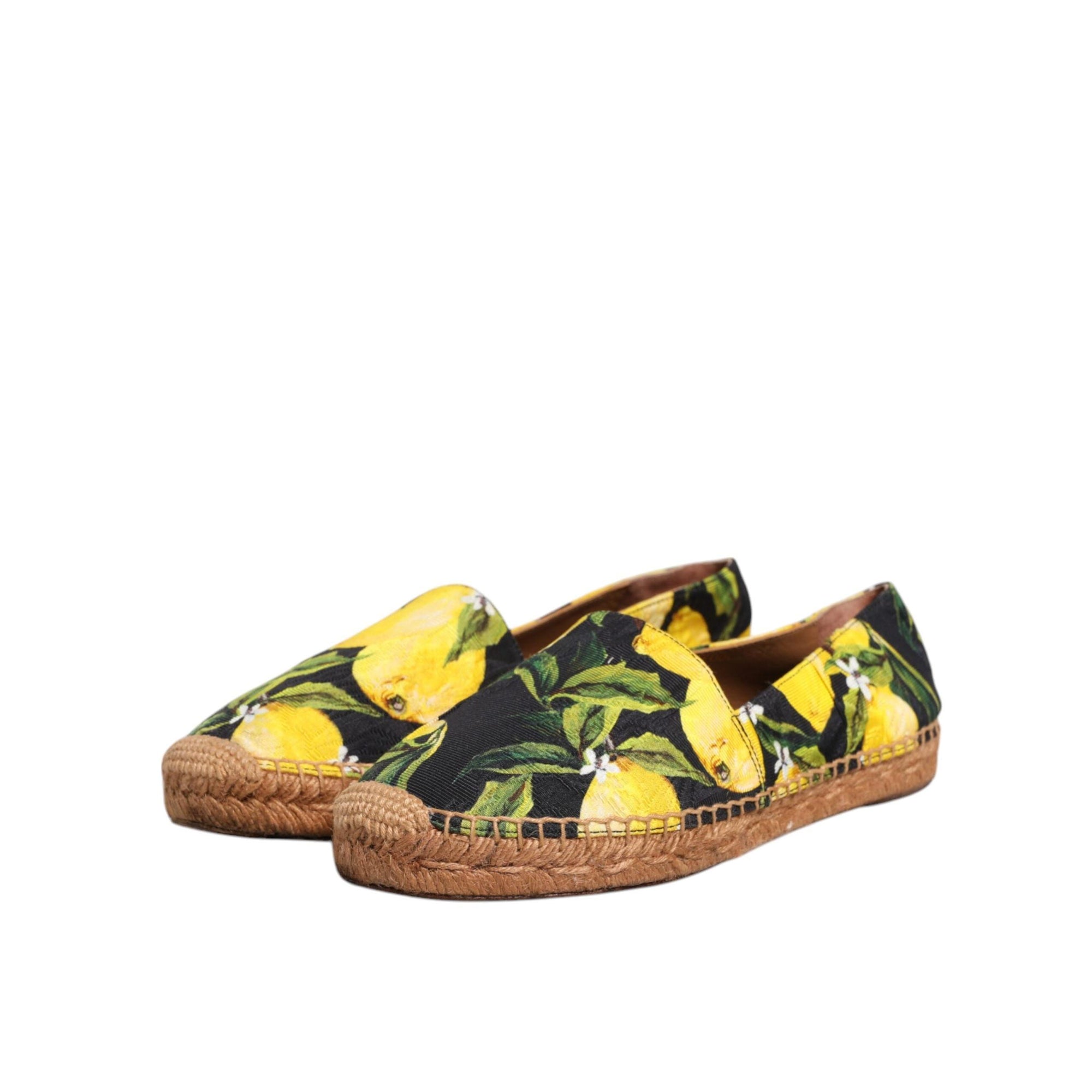 Dolce &amp; Gabbana Multicolor Lemon Slip On Espadrilles Shoes
