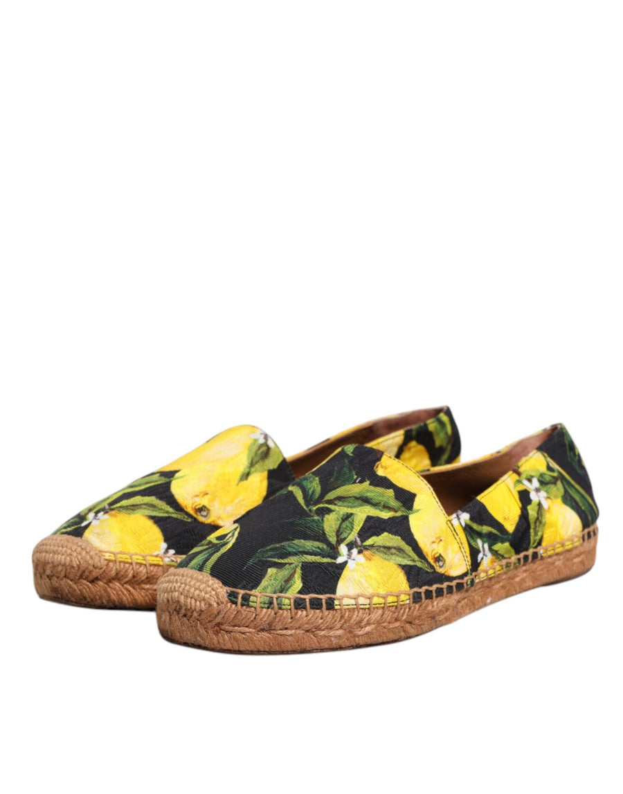 Dolce & Gabbana Multicolor Lemon Slip On Espadrilles Shoes