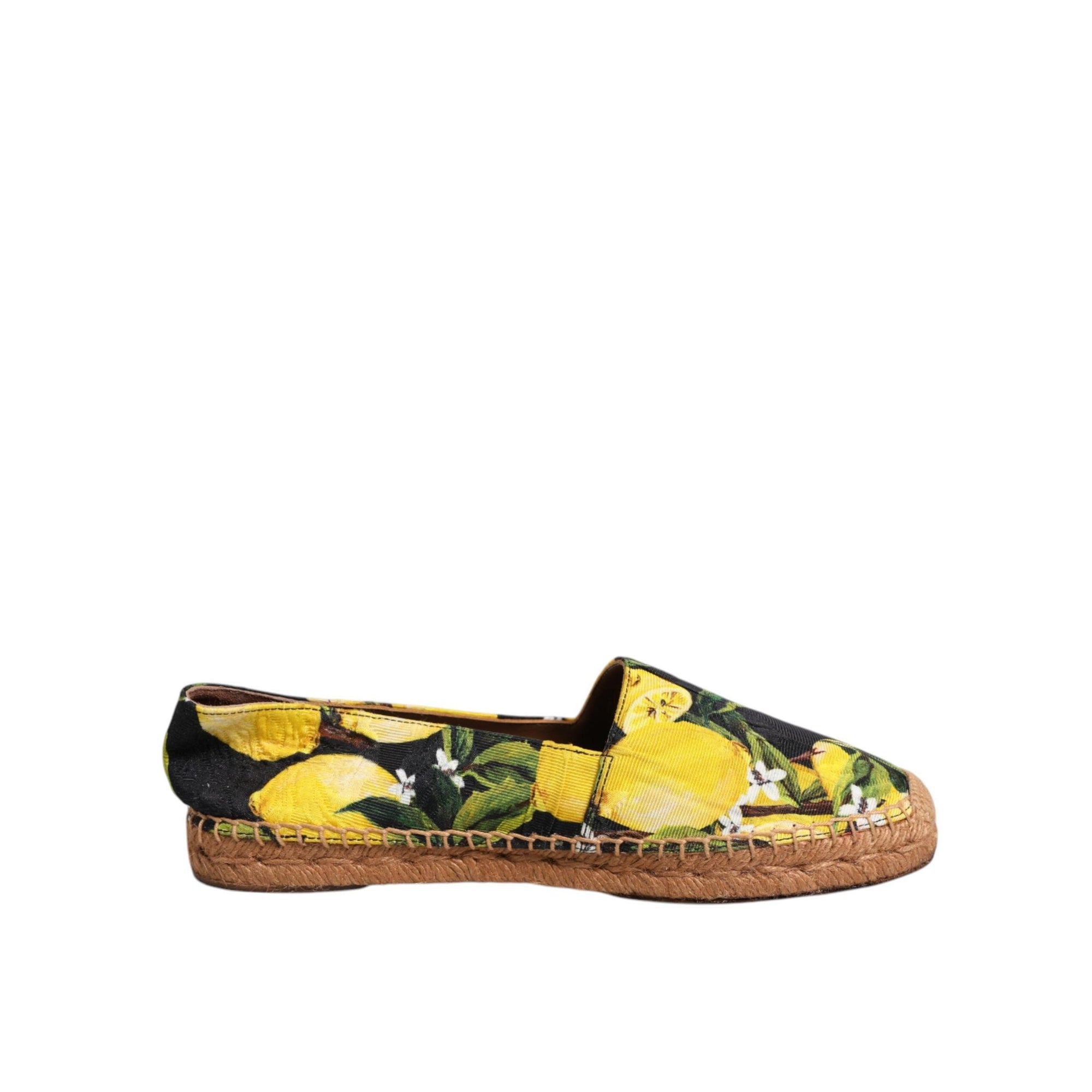 Dolce &amp; Gabbana Multicolor Lemon Slip On Espadrilles Shoes