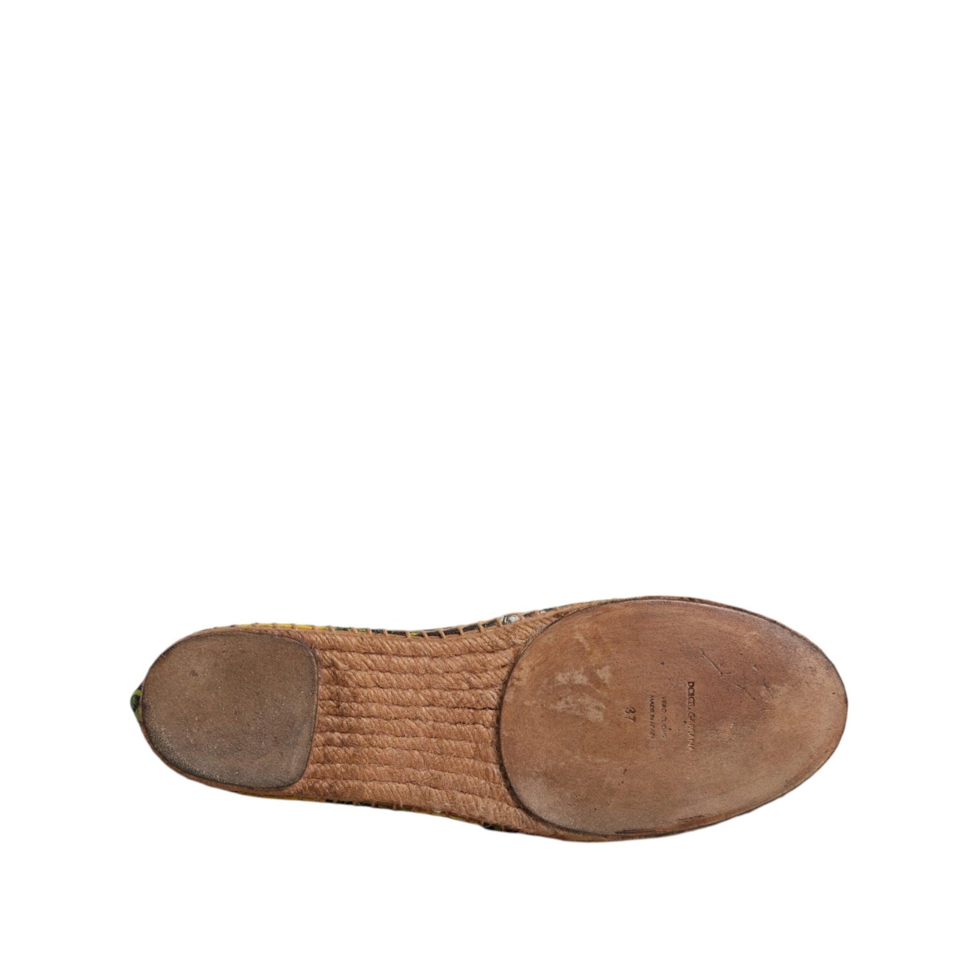 Dolce &amp; Gabbana Multicolor Lemon Slip On Espadrilles Shoes