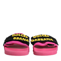 Dolce & Gabbana Fuchsia Neoprene Slides Flats Beachwear Shoes