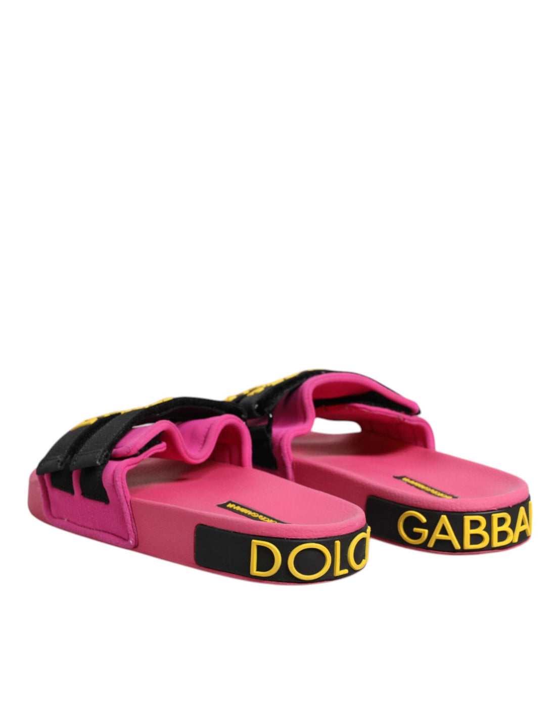 Dolce & Gabbana Fuchsia Neoprene Slides Flats Beachwear Shoes