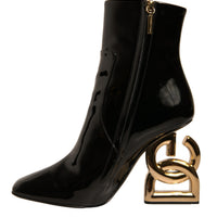 Dolce & Gabbana Black Jackie Leather Mid Calf Boots Shoes