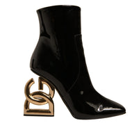 Dolce & Gabbana Black Jackie Leather Mid Calf Boots Shoes