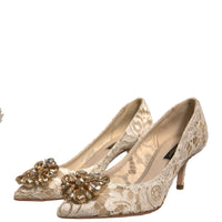 Dolce & Gabbana White Taormina Lace Crystal Heel Pumps Shoes