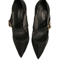 Dolce & Gabbana Black Mesh Mary Jane High Heels Pumps Shoes