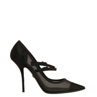 Dolce & Gabbana Black Mesh Mary Jane High Heels Pumps Shoes