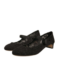 Dolce & Gabbana Black Mary Jane Taormina Lace Pumps Shoes