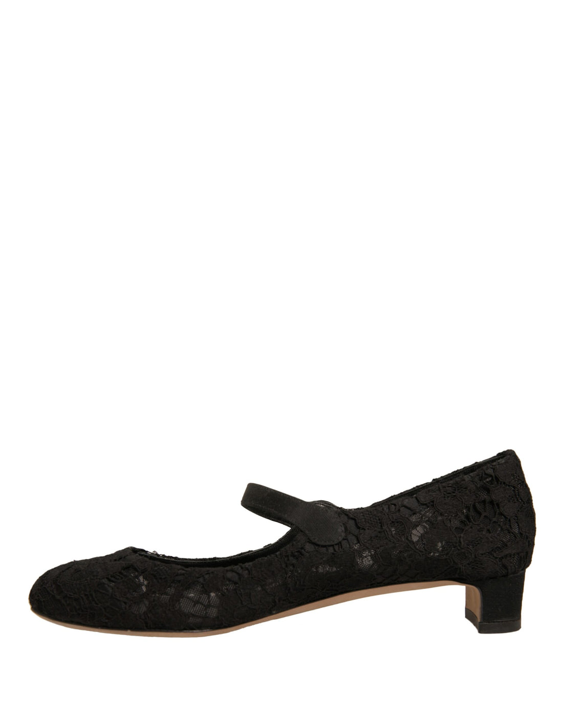 Dolce & Gabbana Black Mary Jane Taormina Lace Pumps Shoes