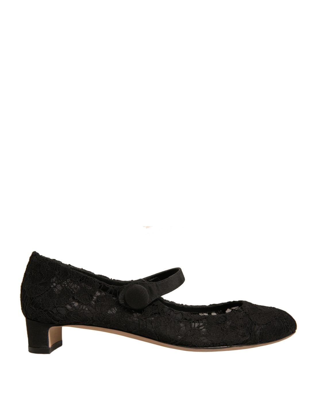 Dolce & Gabbana Black Mary Jane Taormina Lace Pumps Shoes