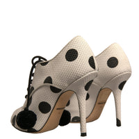 Dolce & Gabbana White Black Polka Dot Peep Toe Ankle Boots Shoes