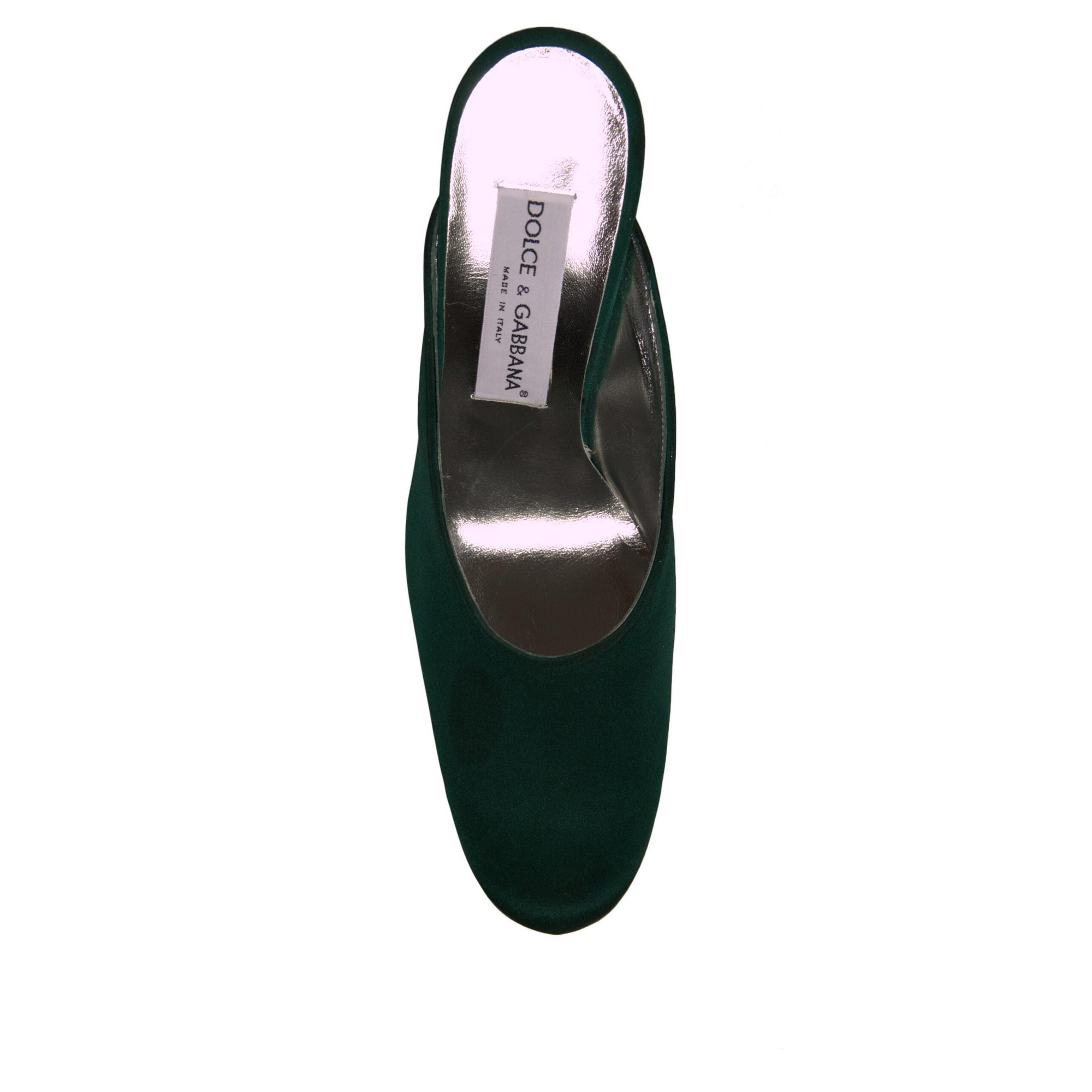 Dolce &amp; Gabbana Green Suede Leather High Heel Pumps Shoes