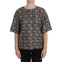 Dolce & Gabbana Enchanted Sicily Silk Blouse with Medieval Keys Print