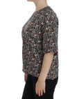 Dolce & Gabbana Enchanted Sicily Silk Blouse with Medieval Keys Print
