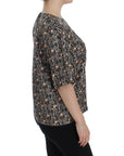 Dolce & Gabbana Enchanted Sicily Silk Blouse with Medieval Keys Print