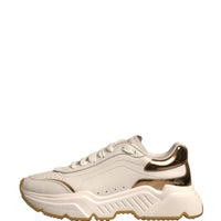 Dolce & Gabbana White Gold Daymaster Low Top Sneakers Shoes