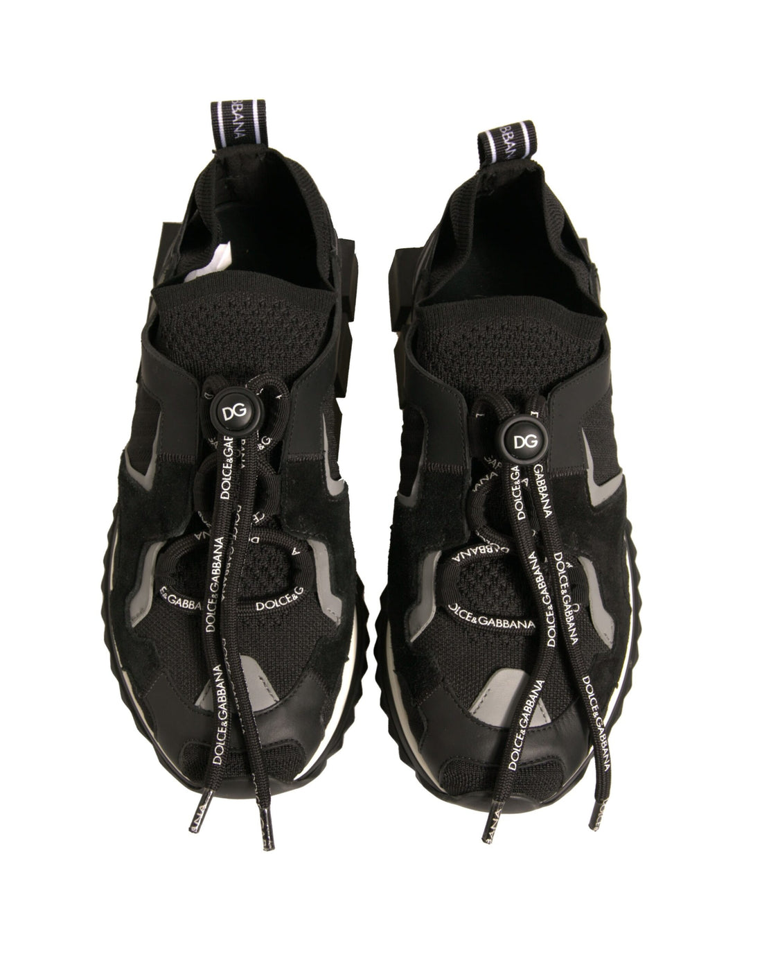 Dolce & Gabbana Black Mesh Sorrento Trekking Sneakers Shoes