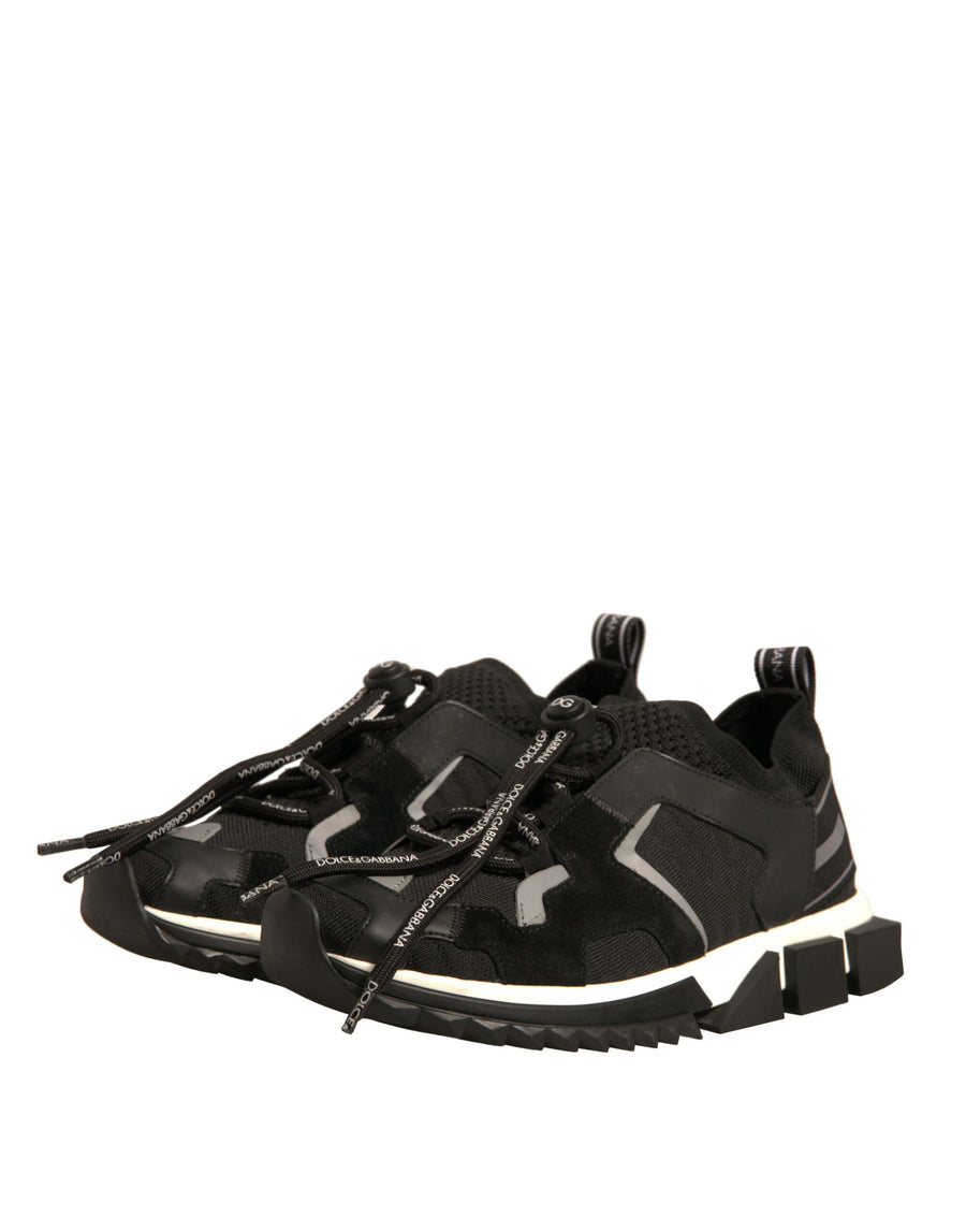 Dolce & Gabbana Black Mesh Sorrento Trekking Sneakers Shoes