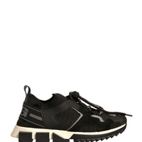 Dolce & Gabbana Black Mesh Sorrento Trekking Sneakers Shoes