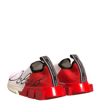 Dolce & Gabbana White Red Low Top Sorrento Sneakers Shoes