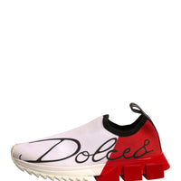 Dolce & Gabbana White Red Low Top Sorrento Sneakers Shoes