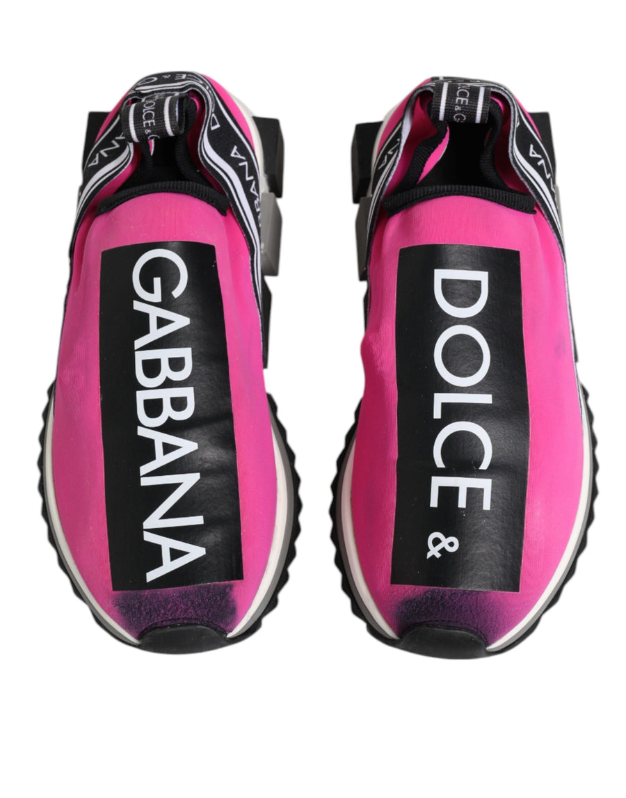 Dolce & Gabbana Fuchsia White Slip On Sorrento Sneakers Shoes