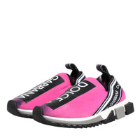 Dolce & Gabbana Fuchsia White Slip On Sorrento Sneakers Shoes