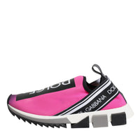 Dolce & Gabbana Fuchsia White Slip On Sorrento Sneakers Shoes