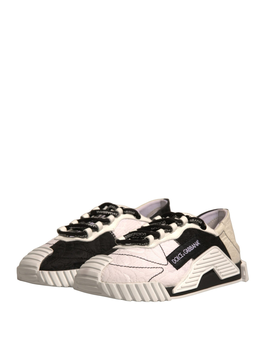 Dolce & Gabbana White Black NS1 Low Top Sports Sneakers Shoes