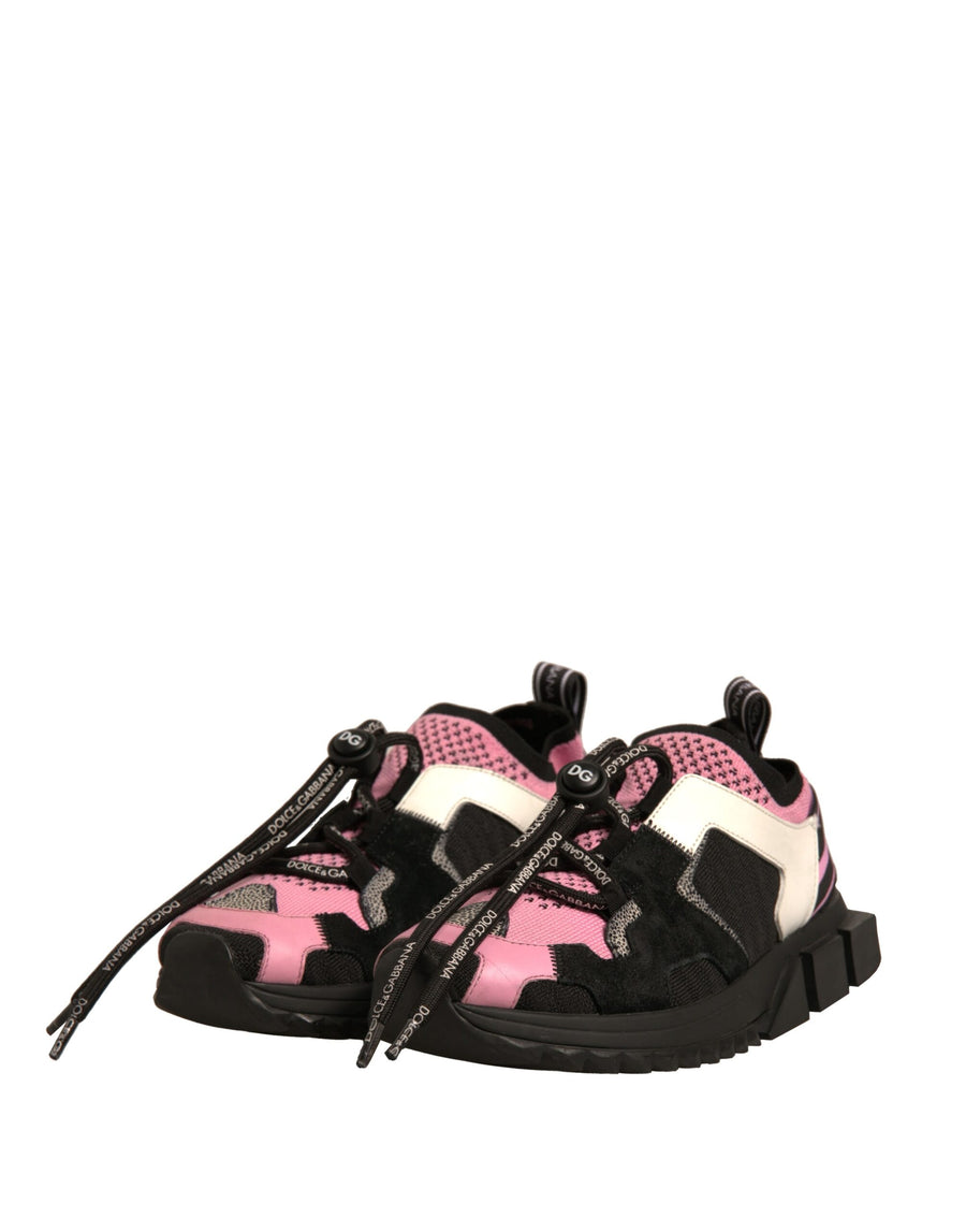 Dolce & Gabbana Black Pink Sorrento Trekking Sneakers Shoes