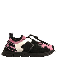 Dolce & Gabbana Black Pink Sorrento Trekking Sneakers Shoes