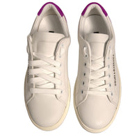 Dolce & Gabbana White Suede Leather Low Top Sneakers Shoes