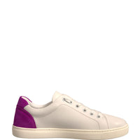 Dolce & Gabbana White Suede Leather Low Top Sneakers Shoes