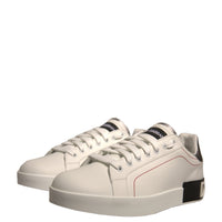 Dolce & Gabbana White Leather Classic Low Top Sneakers Shoes