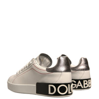 Dolce & Gabbana White Leather Classic Low Top Sneakers Shoes