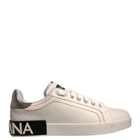 Dolce & Gabbana White Leather Classic Low Top Sneakers Shoes