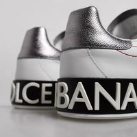 Dolce & Gabbana White Leather Classic Low Top Sneakers Shoes