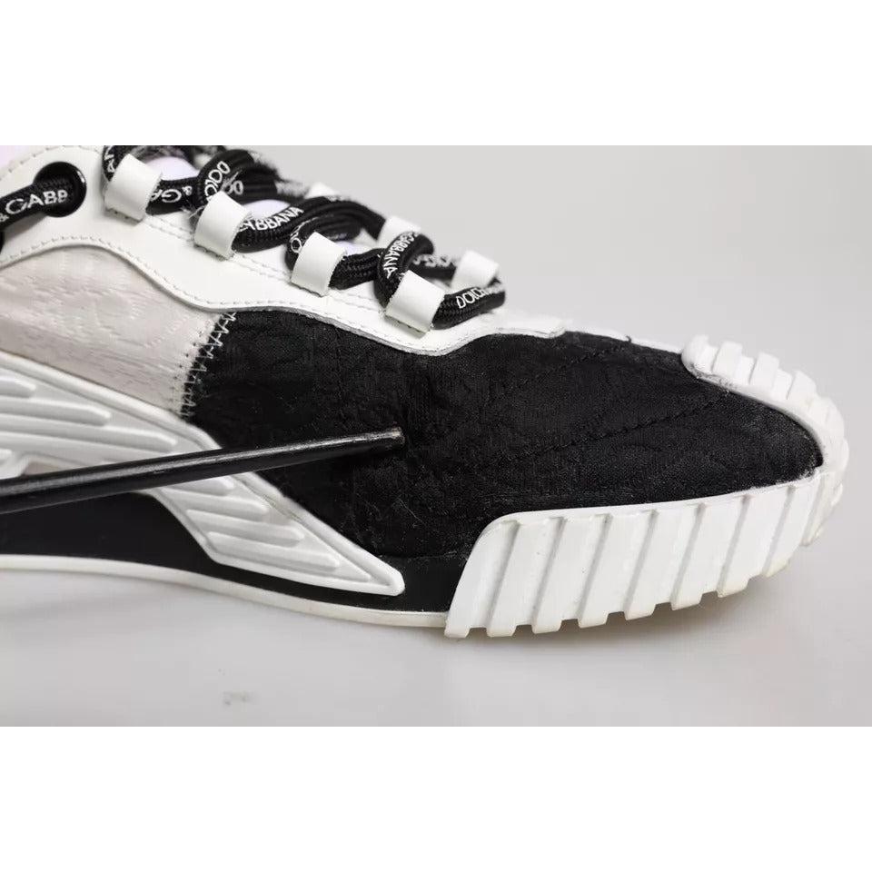 Dolce &amp; Gabbana White Black NS1 Low Top Sneakers Shoes