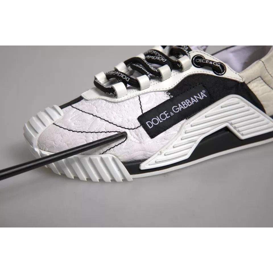 Dolce &amp; Gabbana White Black NS1 Low Top Sneakers Shoes