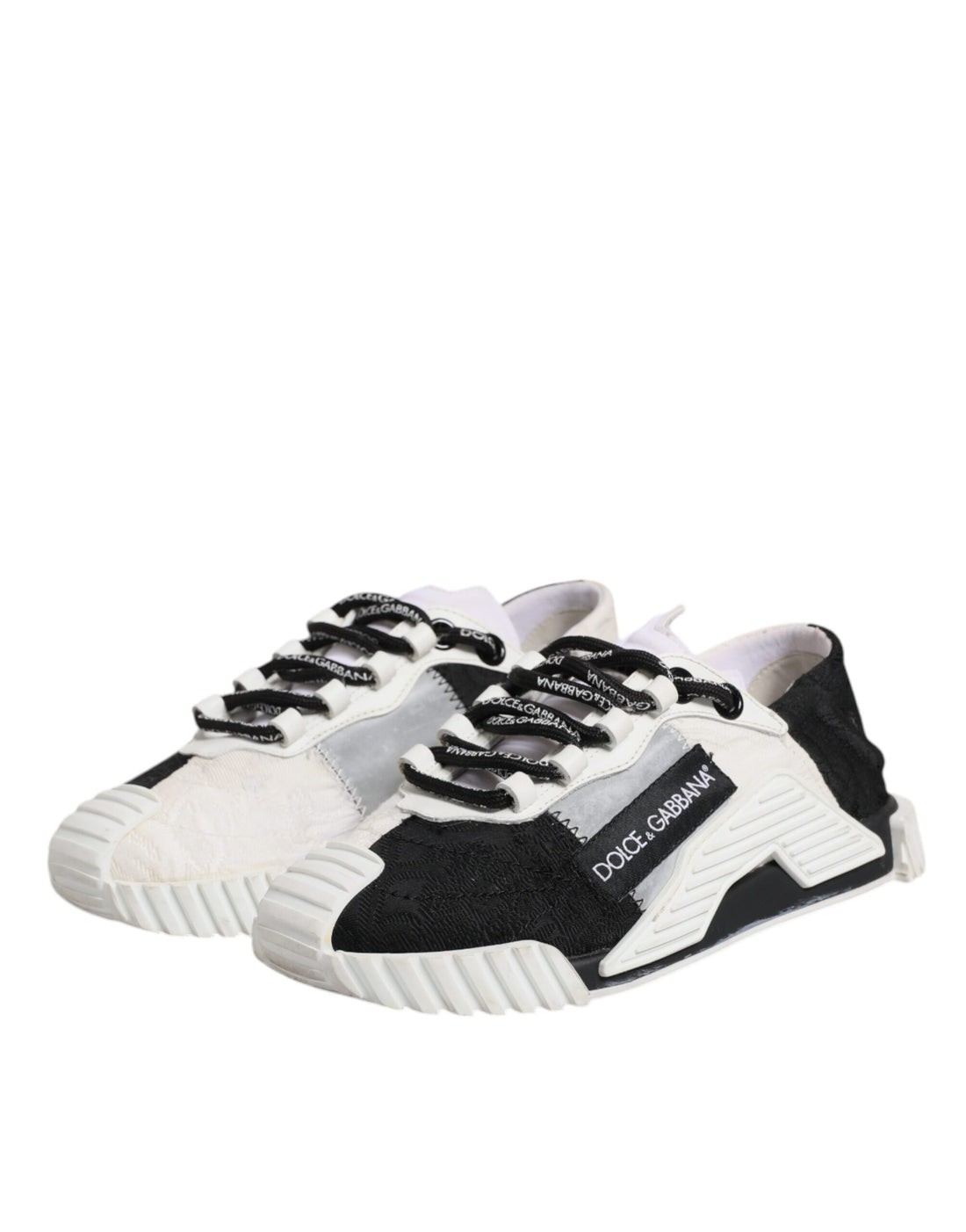 Dolce & Gabbana White Black NS1 Low Top Sneakers Shoes