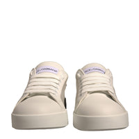 Dolce & Gabbana White Calf Leather Portofino Sneakers Shoes