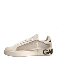 Dolce & Gabbana White Calf Leather Portofino Sneakers Shoes