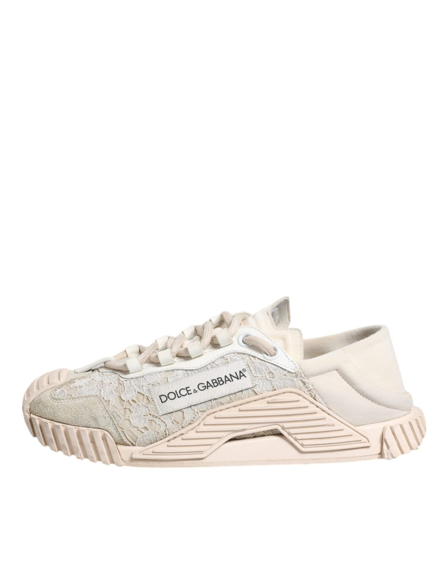 Dolce & Gabbana White Lace NS1 Low Top Sneaker Sports Shoes