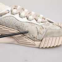 Dolce & Gabbana White Lace NS1 Low Top Sneaker Sports Shoes