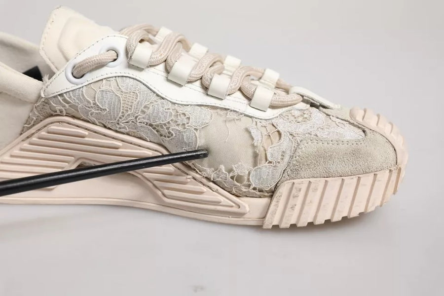 Dolce & Gabbana White Lace NS1 Low Top Sneaker Sports Shoes