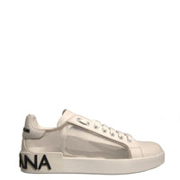 Dolce & Gabbana White Calf Leather Portofino Sneakers Shoes