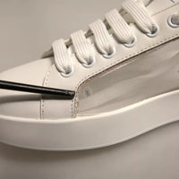 Dolce & Gabbana White Calf Leather Portofino Sneakers Shoes