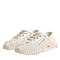 Dolce & Gabbana White Lace NS1 Low Top Sneaker Sports Shoes