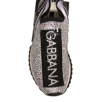 Dolce & Gabbana Silver Rhinestones Sorrento Sneakers Shoes