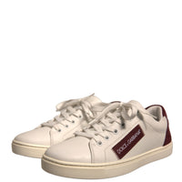 Dolce & Gabbana White Suede Leather Low Top Sneakers Shoes